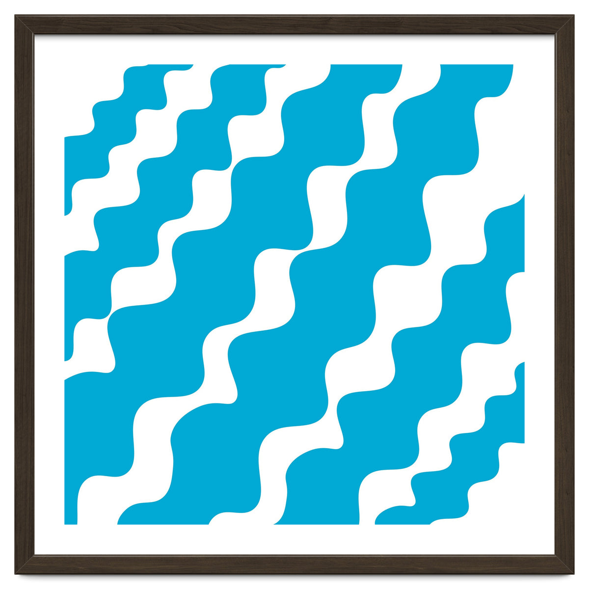 Slanting Blue Wavy Pattern
