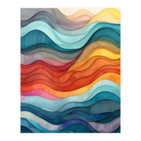 Abstract Layered Wave Landscape (Print Only)
