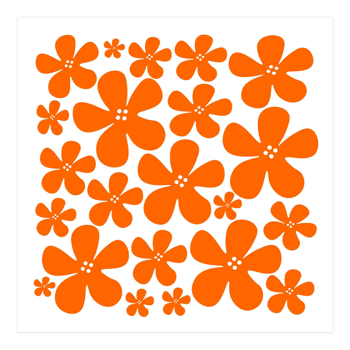 Orange Flowers Pattern (Print Only)