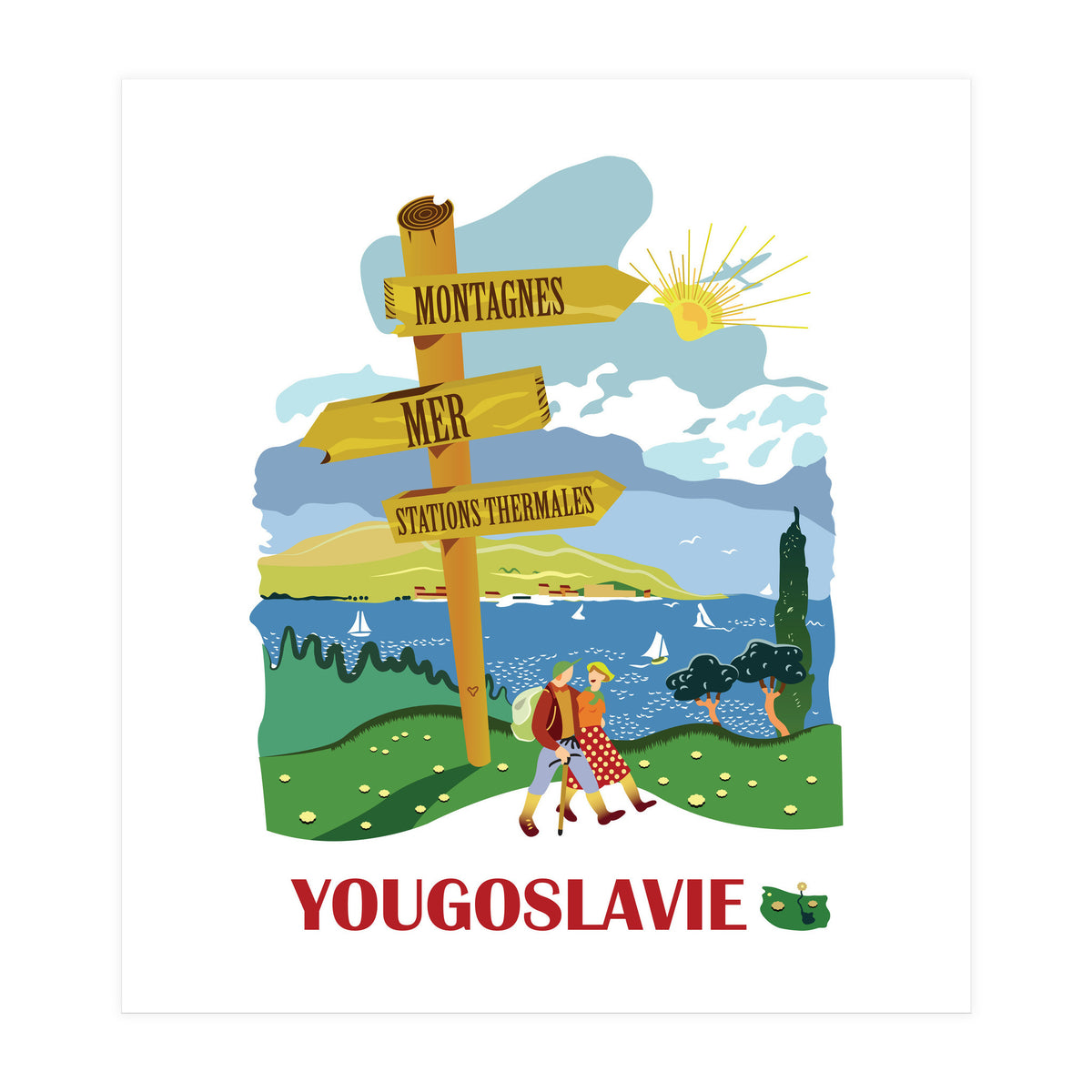 Hiking on Adriatic Coast, Yugoslavia (Print Only)