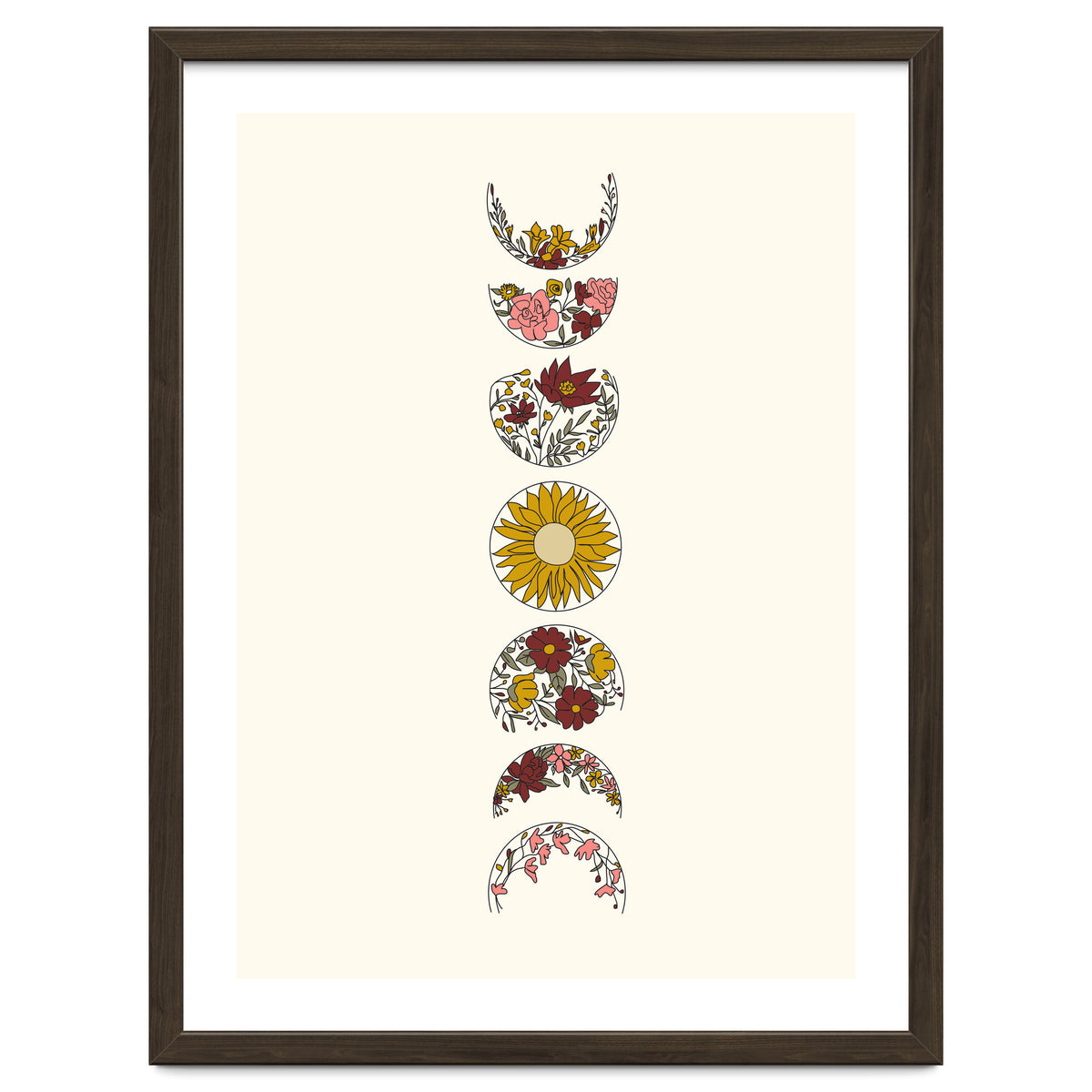 Floral Phases Of The Moon