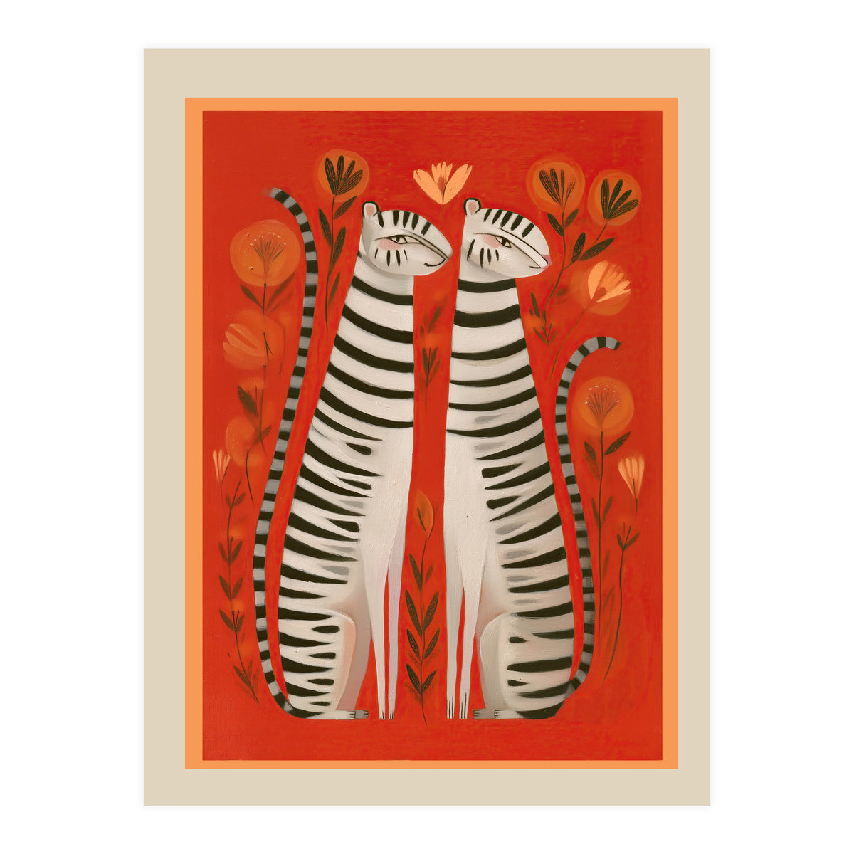 Striped Cat Pair (Print Only)