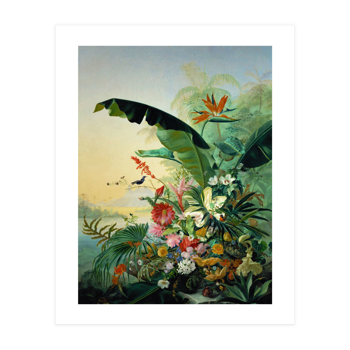 Fleurs exotique, 1836 Exotic flowers from tropical countries. Canvas, 162 x 121 cm. (Print Only)