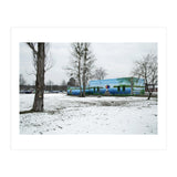 Colorful barn in the snowy ground landscape (Print Only) thumbnail