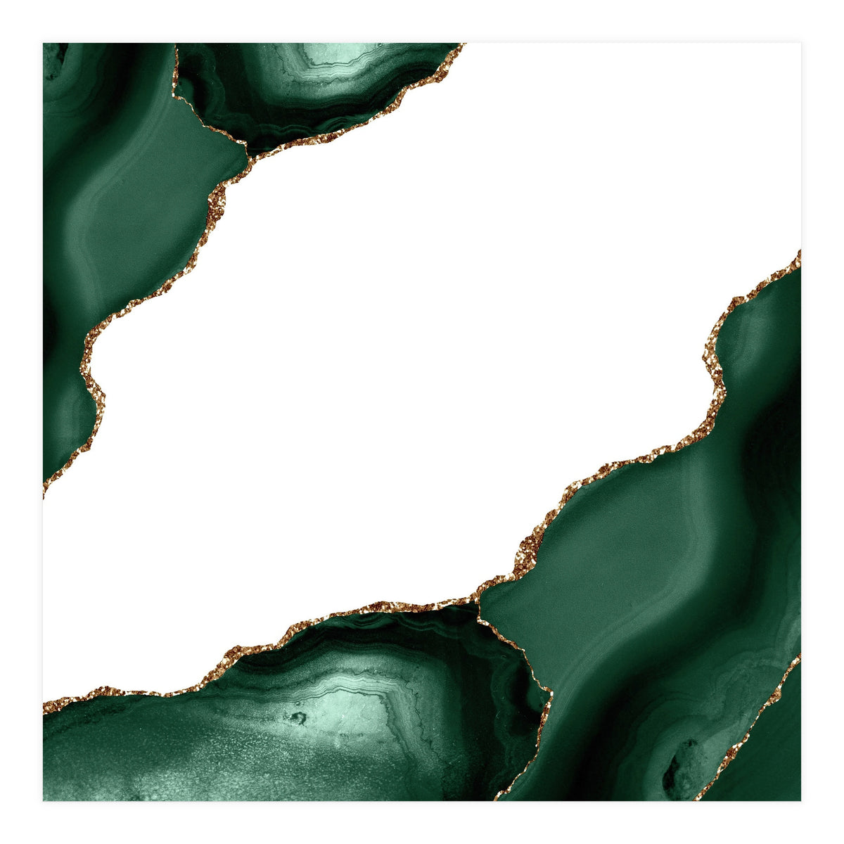 Emerald & Gold Agate Texture 16 (Print Only)