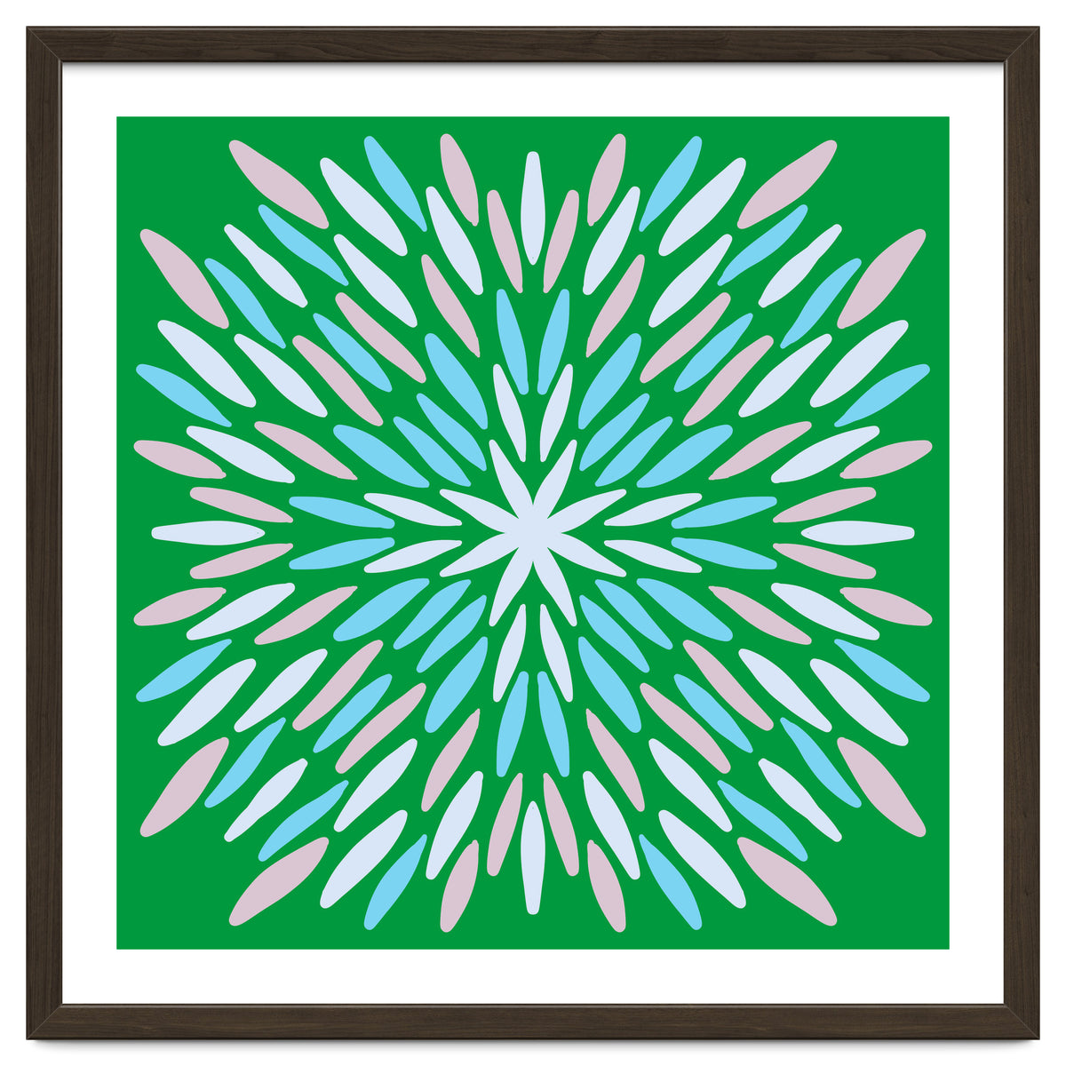 Petal Burst - green, blue, beige