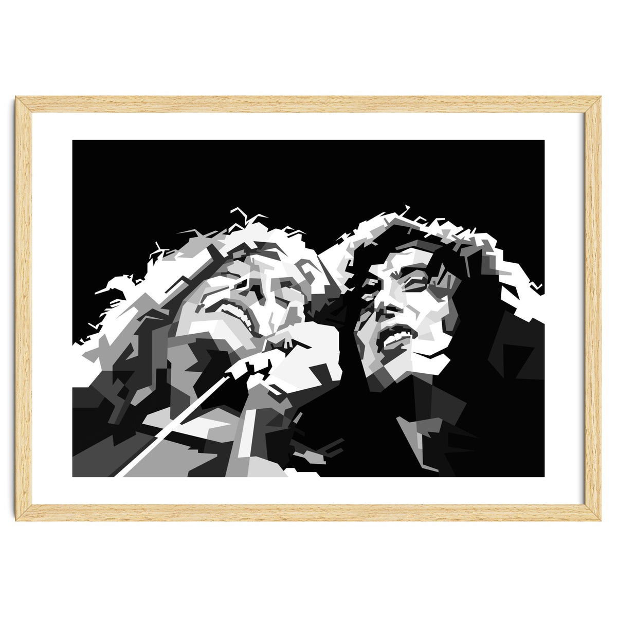 Robert Plant & Jimmy Page Black Illustration