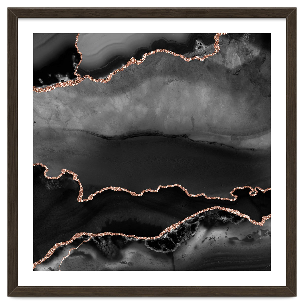 Black & Rose Gold Agate Texture 02