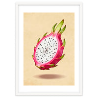 Dragonfruit, Watercolor Illustration, Tropical Pink Art