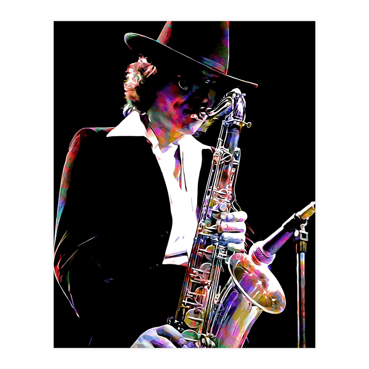 Gato Barbieri  Argentine Jazz Saxophonist Colorful Art (Print Only)