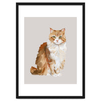 Handpainted messy oil painting of furry baby cat