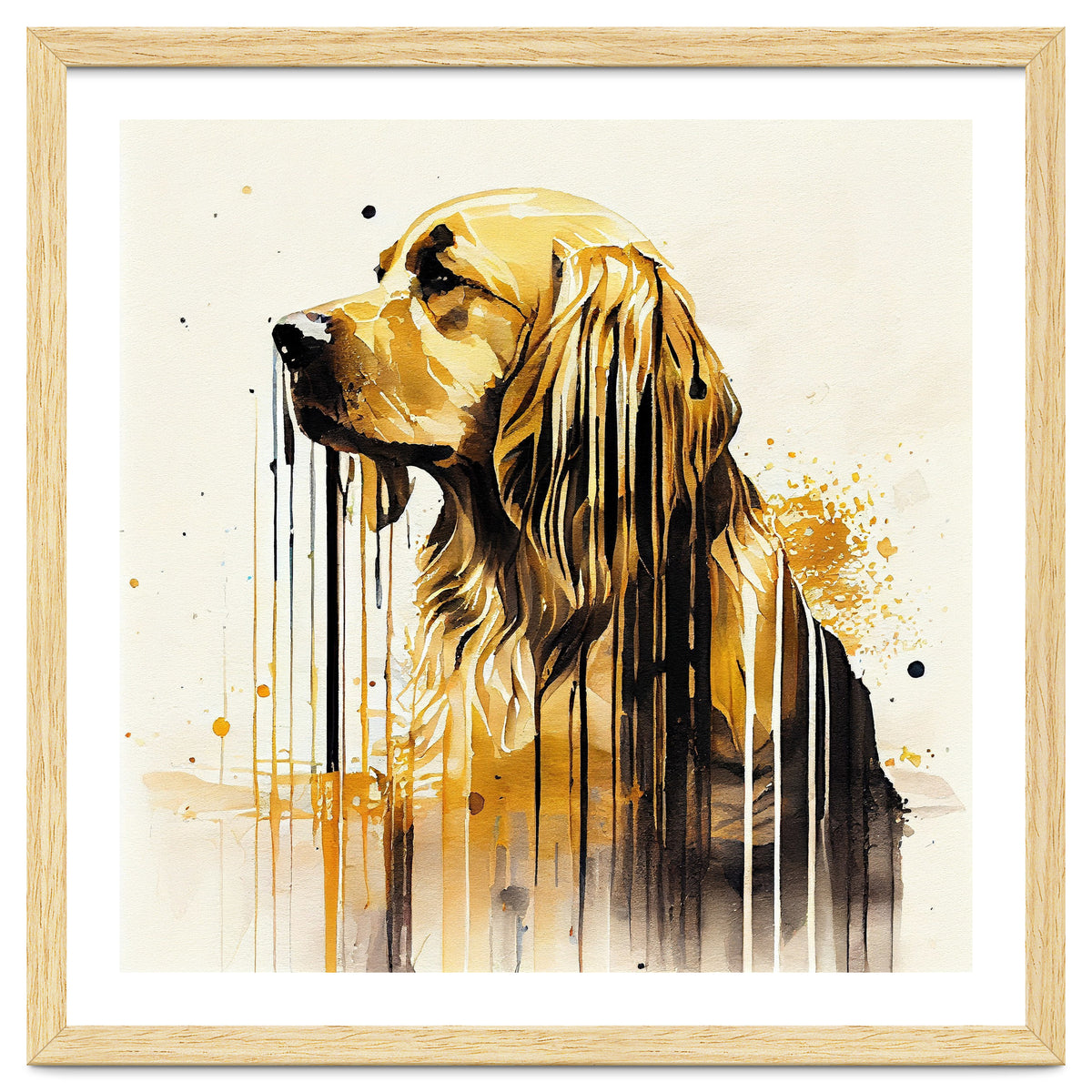 Watercolor Golden Retriever Dog