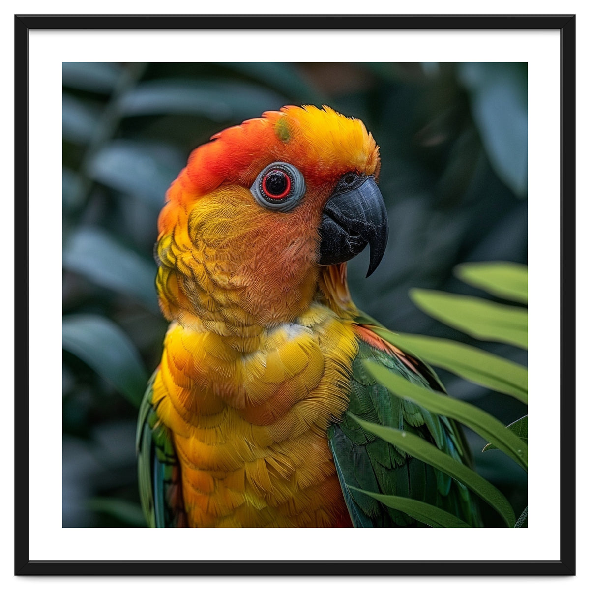 Close Up Of A Colorful Sun Conure Parrot