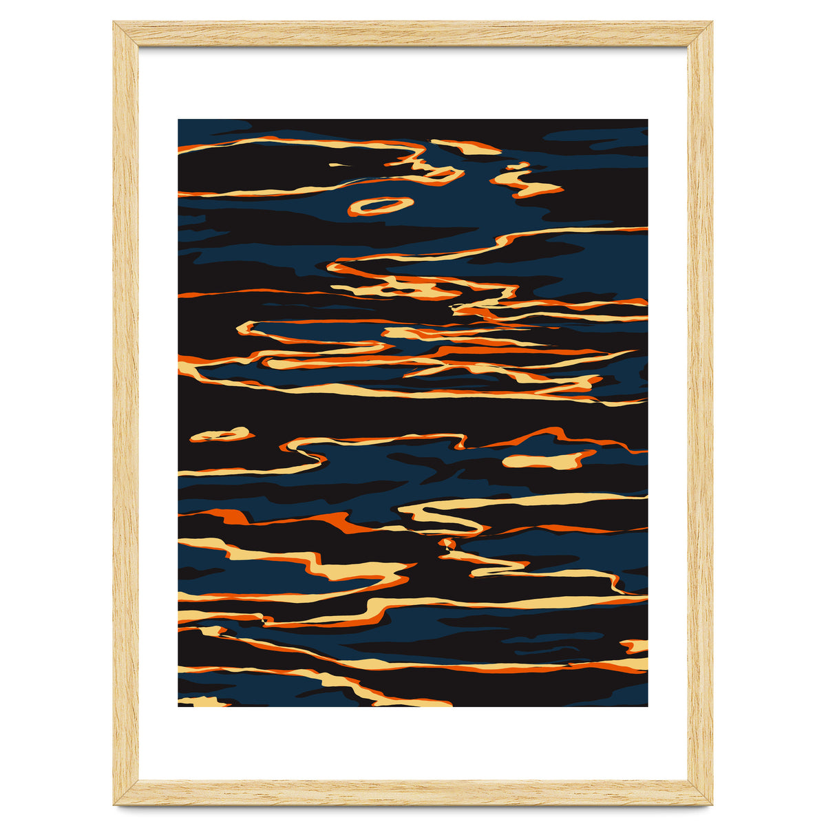 Sunset Reflection, Positivity Hope Growth Optimism Mindset, Nature Marble Dark Ocean