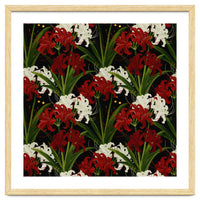 Red and White Spider Lily Flower Print Elegant Botanical Japanese Inspired Floral Artwork