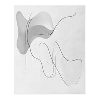 Abstract Black And White Flowing Lines And Shapes (Print Only)
