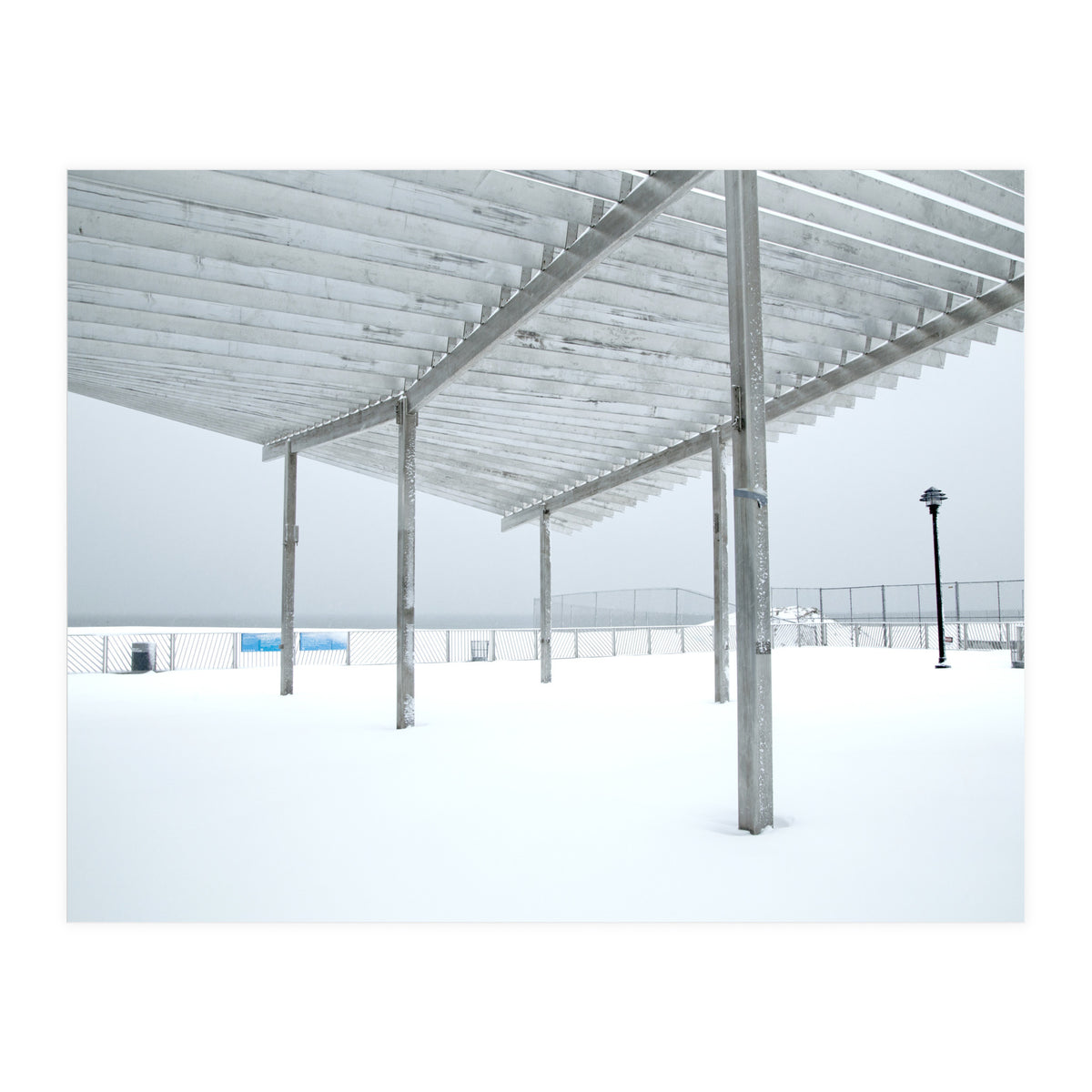 Sunshade site in the winter beach (Print Only)
