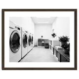 Minimalist Black and White Laundry Room Art, Washing Machine Photography thumbnail