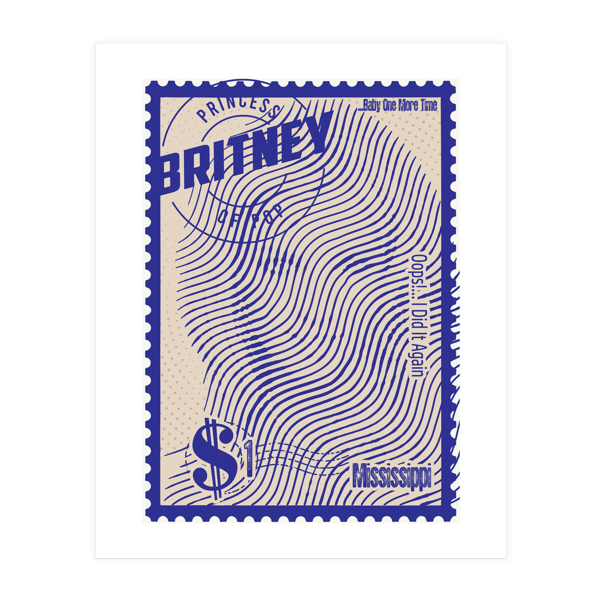 Britney Spears Stamps Art (Print Only)