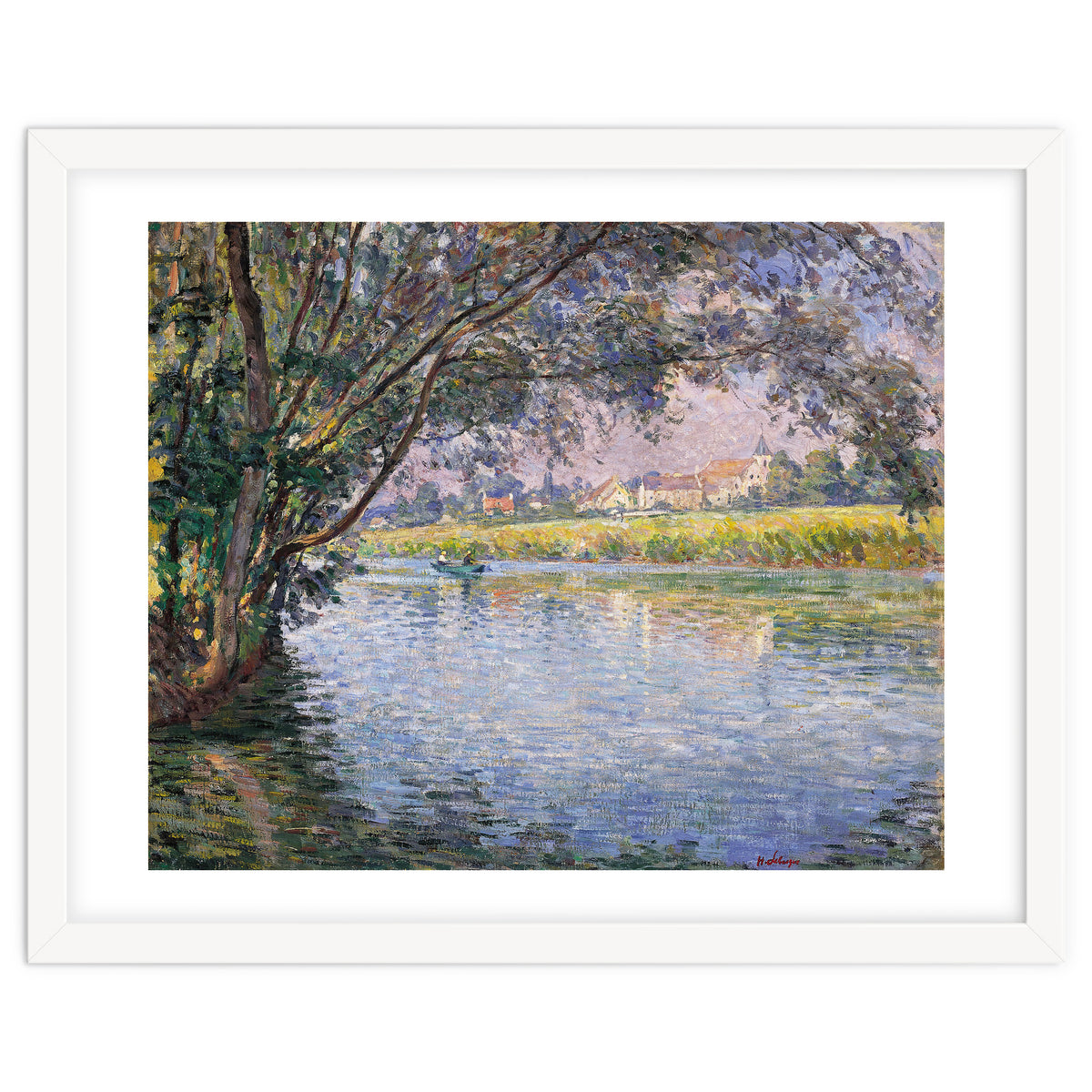 Henri Lebasque (Champigné, 1865-Le Cannet, 1937). Banks of the RIver Marne near Montévrain (ca. 1...
