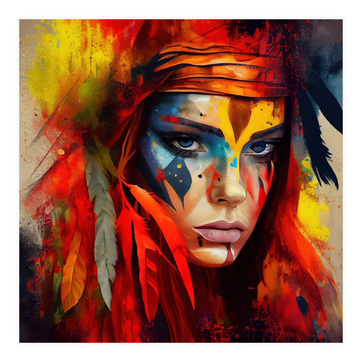 Powerful American Native Woman #1 (Print Only)