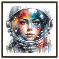 Watercolor Woman Astronaut