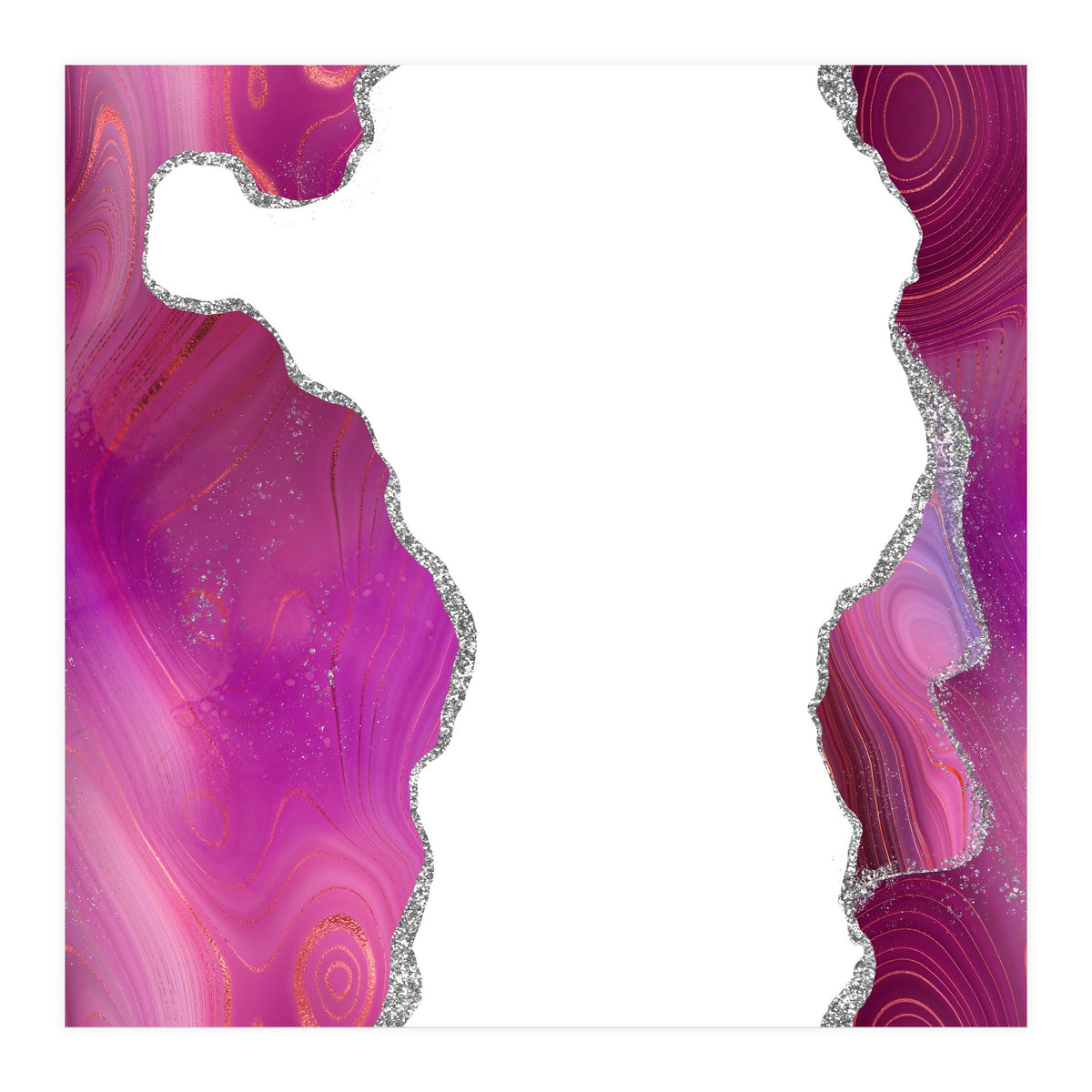 Magenta & Silver Agate Texture 06  (Print Only)