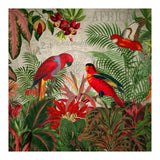Vintage Rainforest With Tropical Red Parrots (Print Only) thumbnail