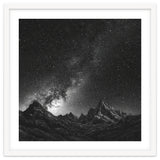 Starlit Mountain Majesty: Detailed Monochrome Milky Way thumbnail