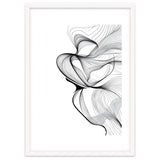Abstract Black And White Swirls And Lines Flowing Art thumbnail