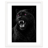 Black leopard with colorful eyes portrait thumbnail