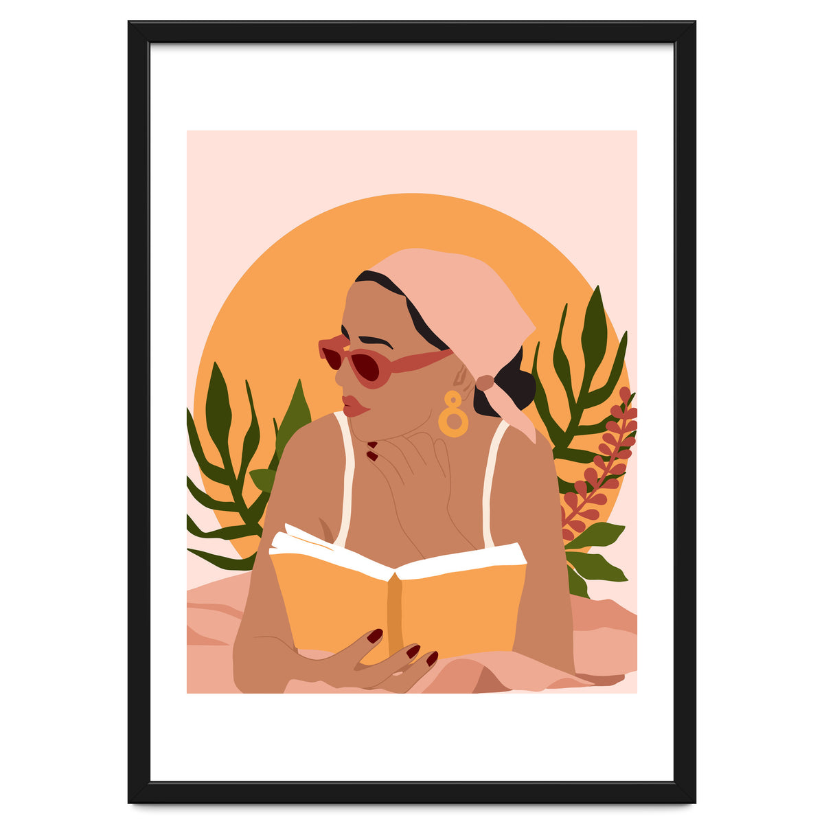 Bohemian Summer, Modern Boho Girl Reader, Books Read Self Care Self Love, Travel Hippie Nomad Black Woman