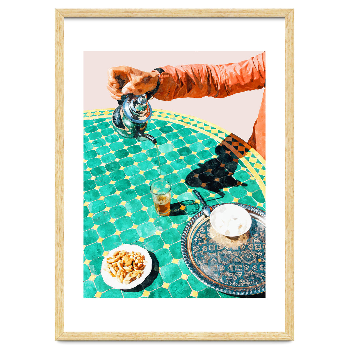 Chai, India Culture & People Painting, Exotic Travel Places Tea Bohemian Colorful Morocco Turkish