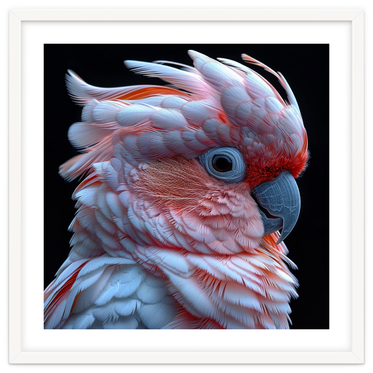 Pink Cockatoo Parrot Close Up Portrait Feather
