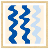 Squiggly Lines - blue and cream thumbnail