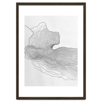 Abstract Black And White Organic Flowing Lines Pattern