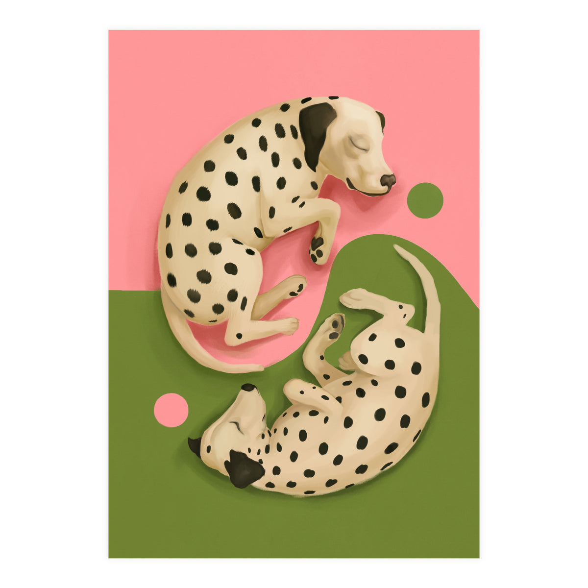 Yin And Yang Dalmatians (Print Only)