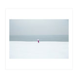 A walking woman in the winter snow beach (Print Only) thumbnail