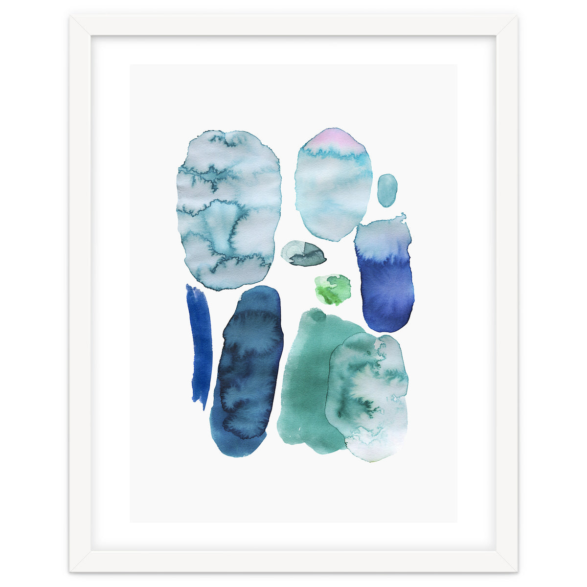 Watercolor Aqua Abstract Spots II
