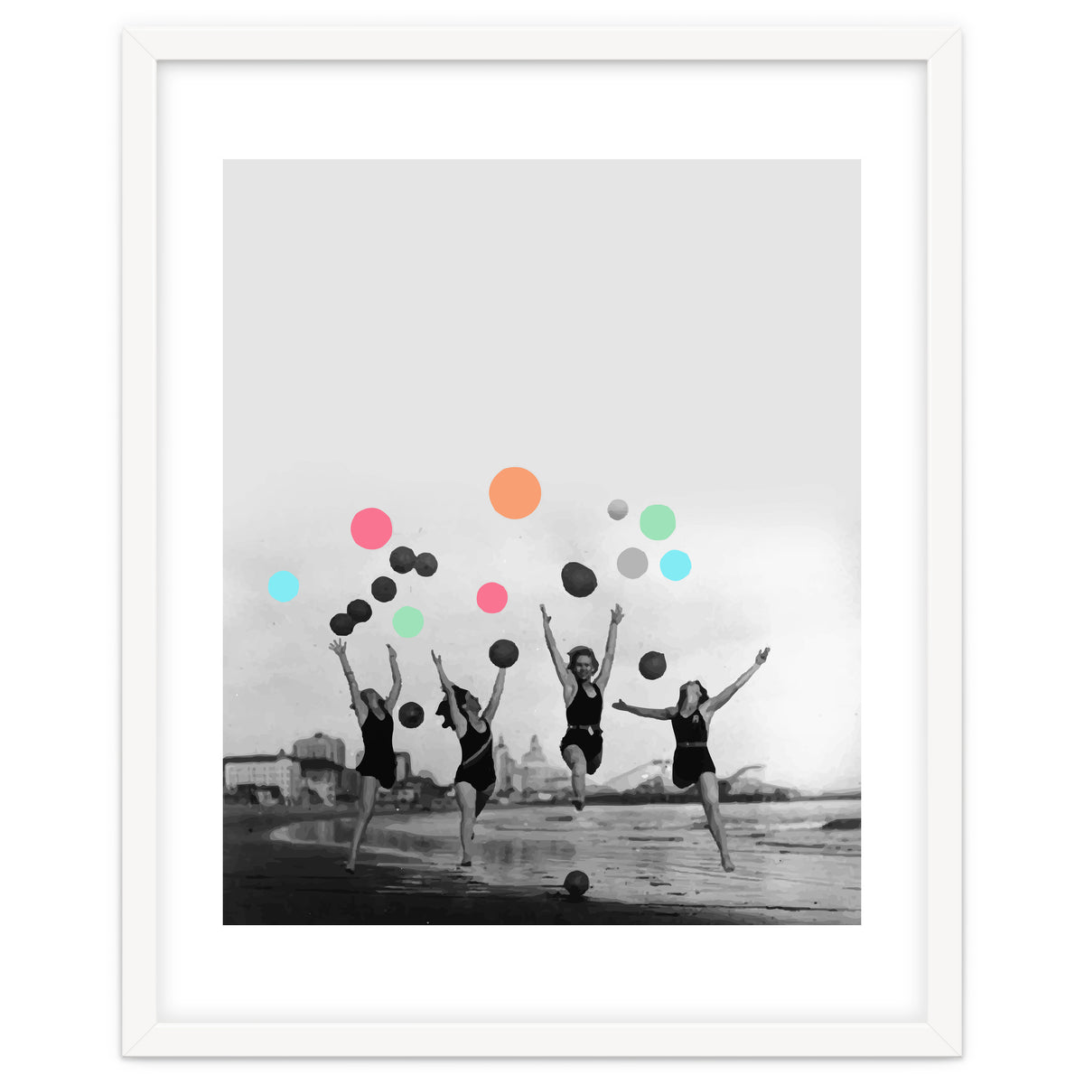 Vintage Women Black & White Photography Balloons Freedom Feminism Women's Rights Individuality