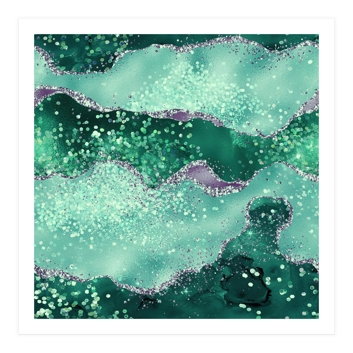 Emerald Glitter Agate Texture 02 (Print Only)