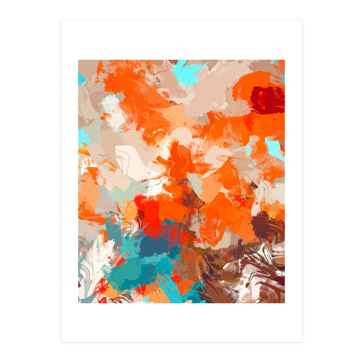 Pleasure, Abstract Painting Summer, Positivity Modern Bohemian Pop of Color Bright Good Vibes (Print Only)