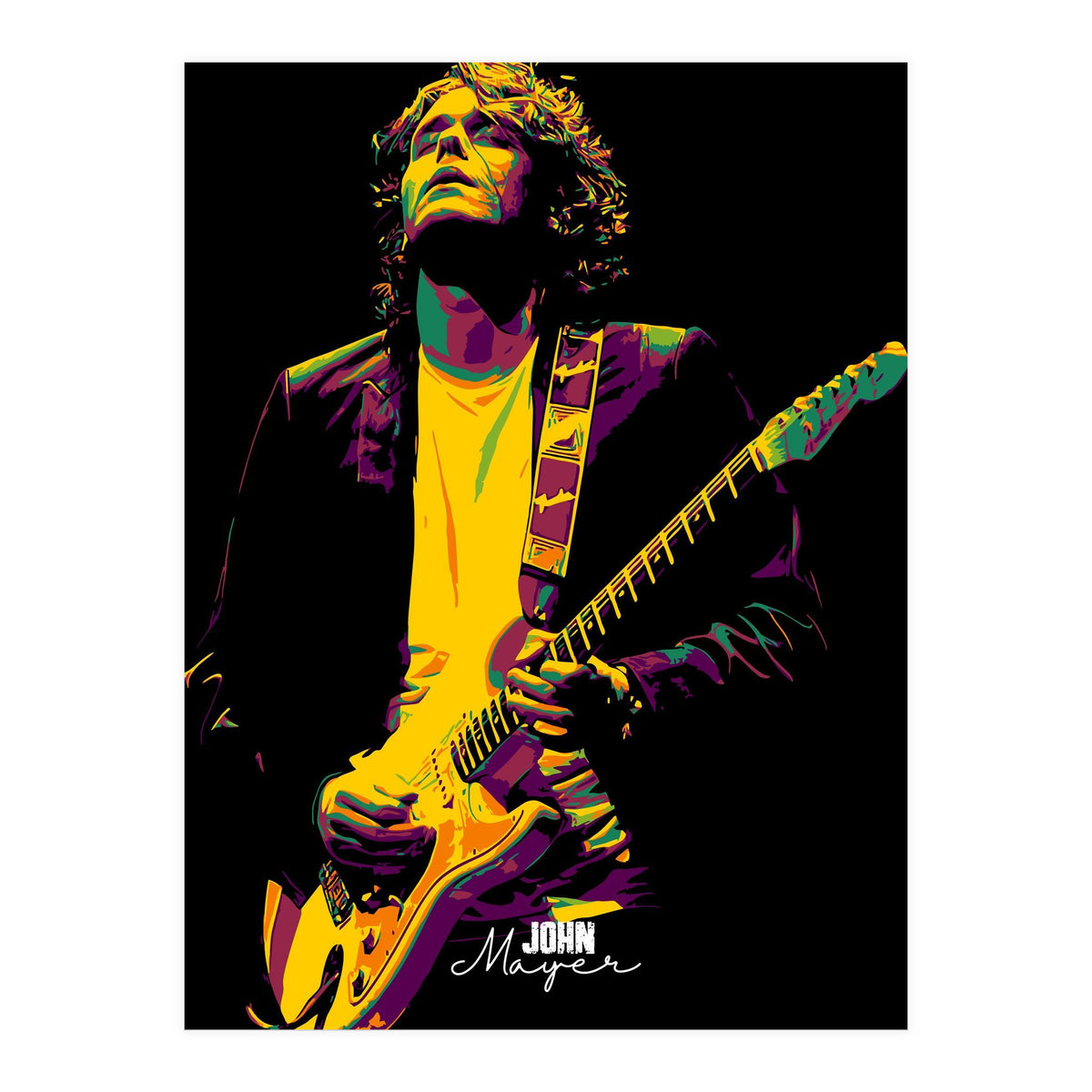John Mayer American Guitarist Legend in Pop Art (Print Only)