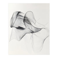 Abstract Black And White Flowing Lines Art (Print Only)