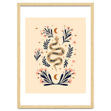 Snake And Flowers Beige And Indigo thumbnail
