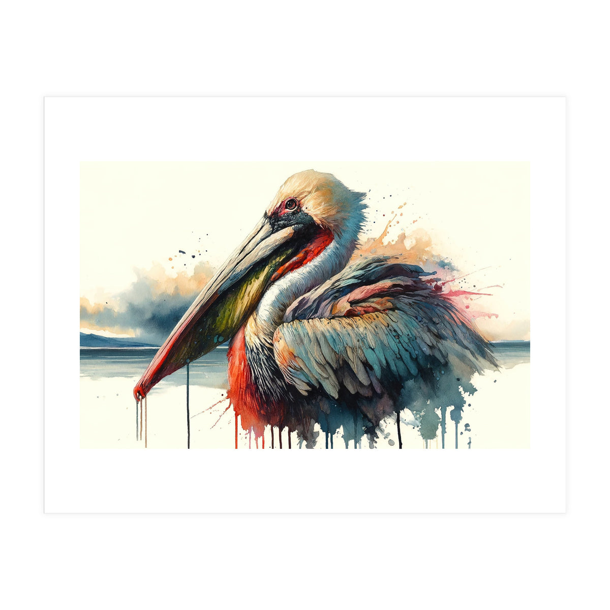 Coastal Pelican Portrait (Print Only)