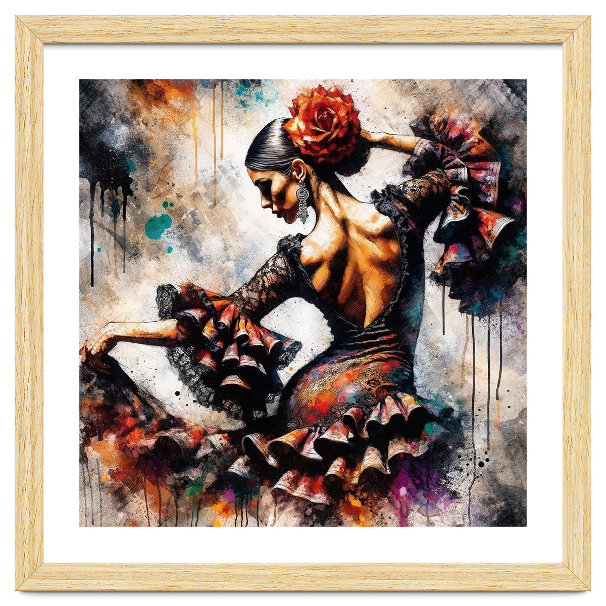 Watercolor Flamenco Dancer #4