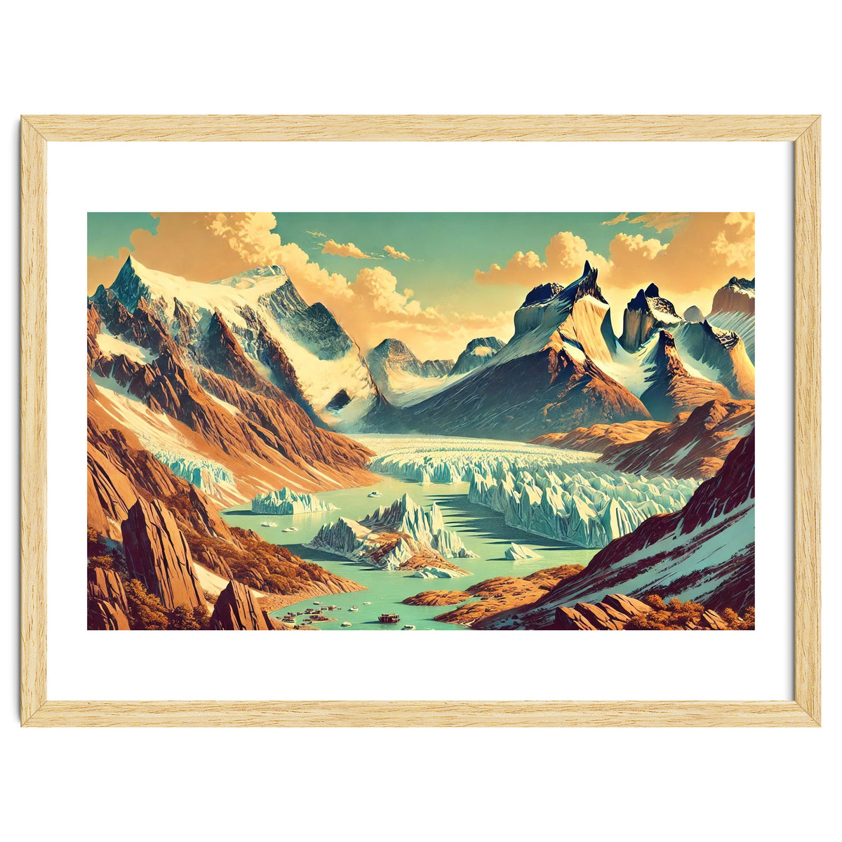 Vintage Argentina, Patagonia Glaciers Poster