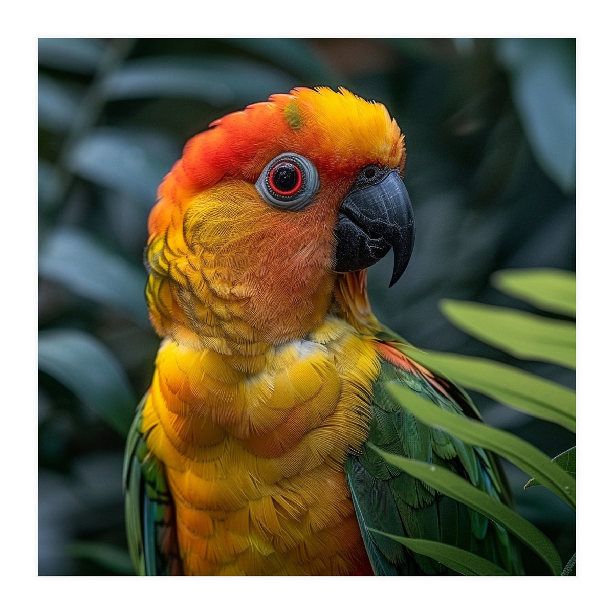 Close Up Of A Colorful Sun Conure Parrot (Print Only)