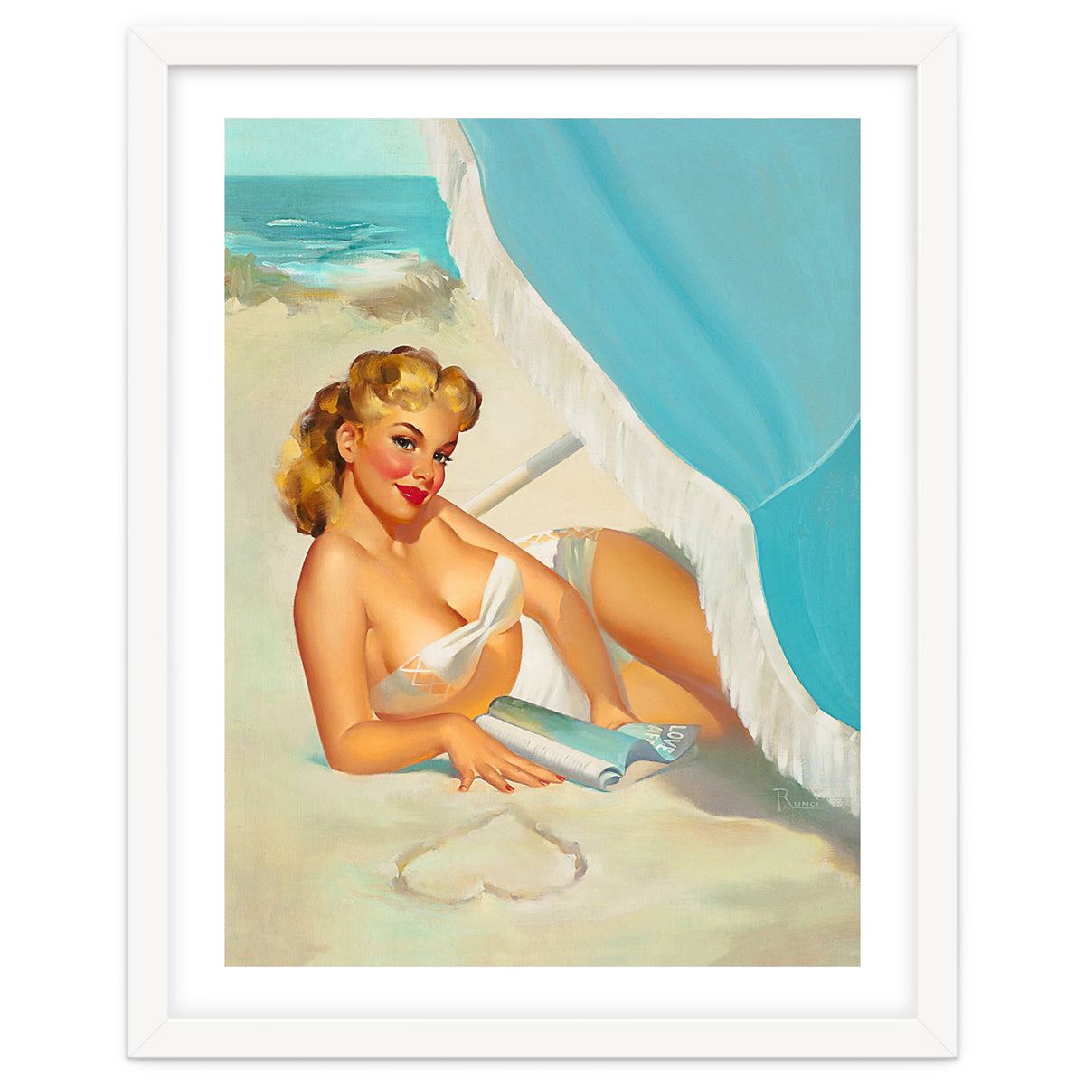 Pinup Sexy Blonde On The Beach